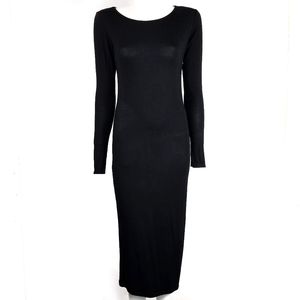 NWT Brezza Stretchy Black Knit Midi Dress